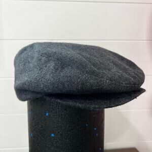 Vintage Ascot Hat Cap Newsie style gray Size Large 7 1/4 Snap Brim